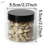Clear 100ml jar of miniature rocks in 4 rock sizes, black lid