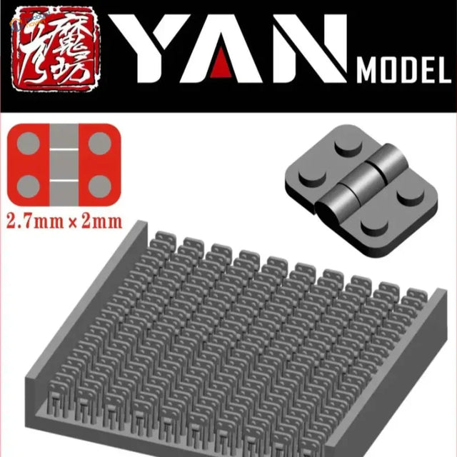 100pcs 1/35 3D-printed hinges, gray 2.7mm x 2mm for scale modeling tools