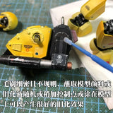 Black and yellow Cormake mini weathering brushes robot arm with blue brush