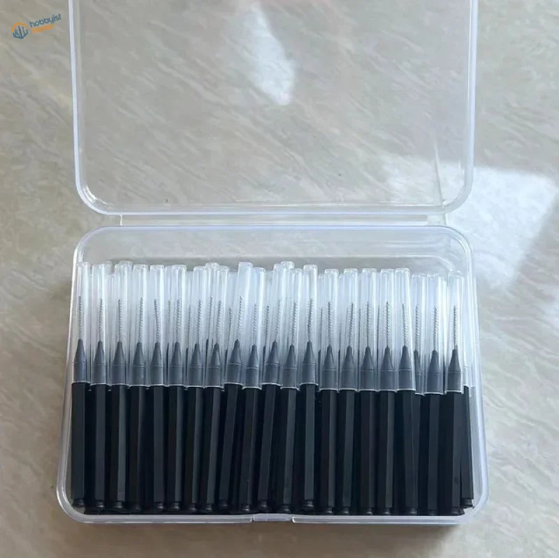 100pcs mini brushes for airbrush cleaning in clear case