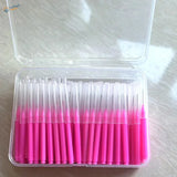 100pcs mini brushes for airbrush cleaning in pink clear case