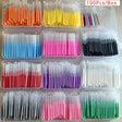 100pcs mini brushes for airbrush cleaning with colorful gradient bristles