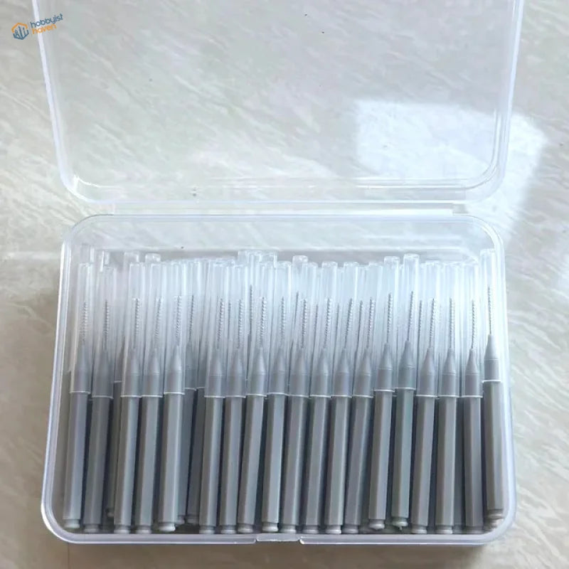 100pcs mini brushes for airbrush cleaning in clear container