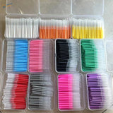100pcs mini brushes for airbrush cleaning, colorful transparent gradient handles