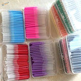 100pcs mini brushes for airbrush cleaning in clear organized containers