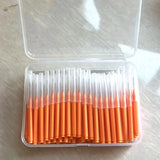 100pcs mini brushes for airbrush cleaning in orange-handled case
