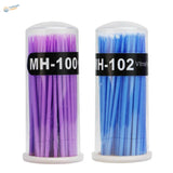 100pcs mini brushes with purple and blue MH-102 ultrathin tips