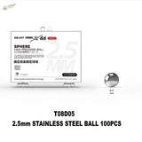 2.5mm polished stainless steel balls for paint mixing in display box
