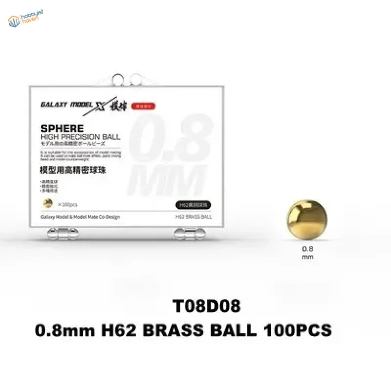 Gold 0.8mm H62 brass Galaxy model bearings for paint mixing in scale modeling