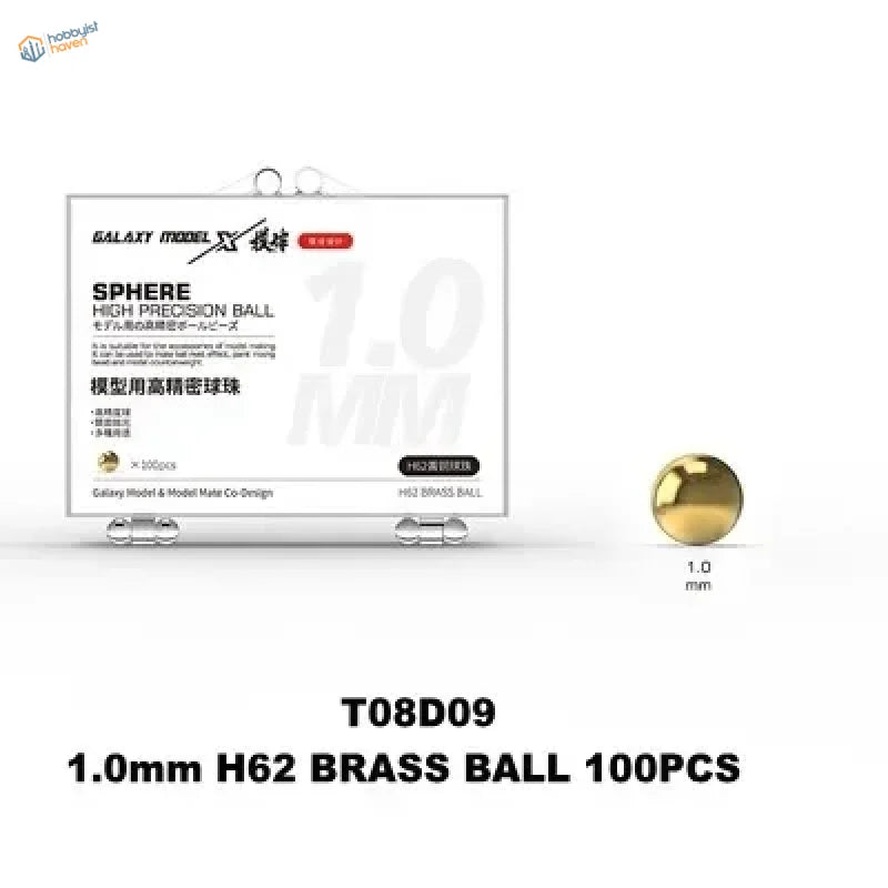Gold 1.0mm H62 brass ball for paint mixing in scale modeling, 100pcs