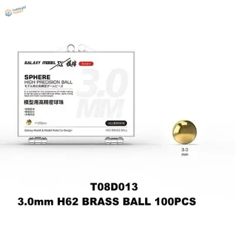 Gold 3mm H62 brass ball bearing for paint mixing in scale modeling