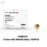 Gold 5mm h62 brass ball t08d014 for paint mixing scale modeling, 100pcs pack