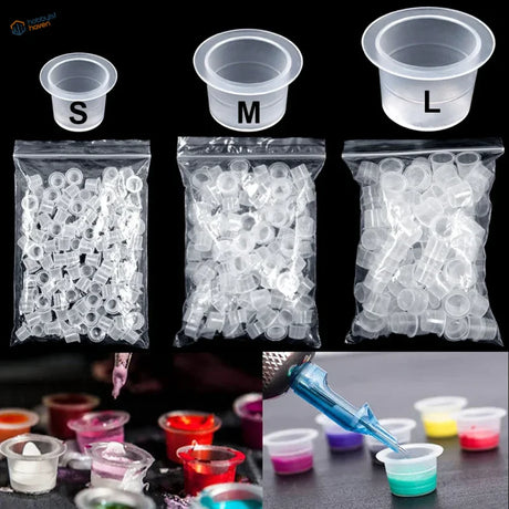 100pcs S/M/L disposable paint cups with clear plastic inserts