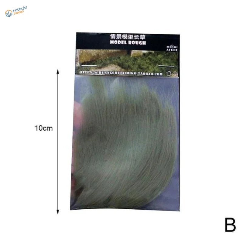 10cm static grass in translucent bag with dense green strands for dioramas