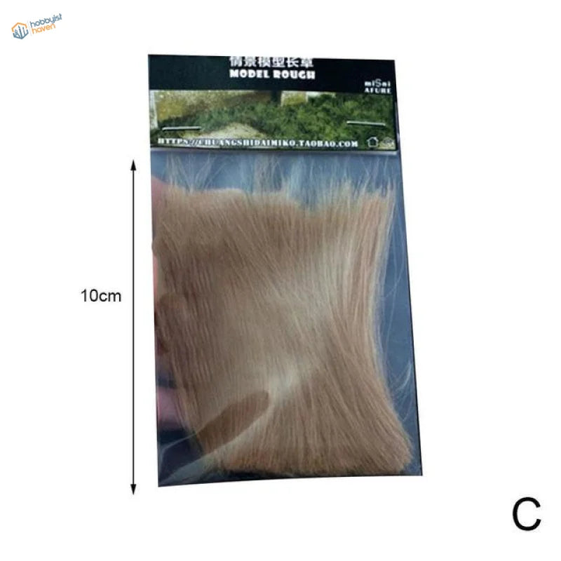 10cm static grass pack of light brown synthetic model horse mane hair