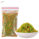 10g Tree Powder: colorful flocking in resealable bag by bowl for scale modeling tools
