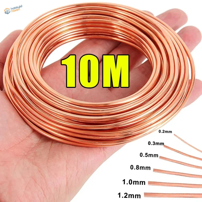 Bobinas de alambre de cobre desnudo de 10 m (0.3~1.2 mm)