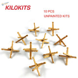 Ten unpainted Kilokits wooden cross hedgehogs for 1/35 scale modeling tools