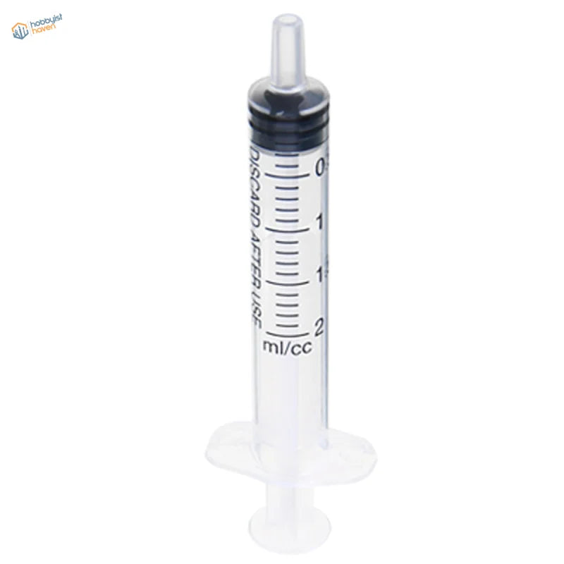 2ml syringe set with 21G and 23G gauge needles, clear barrel markings