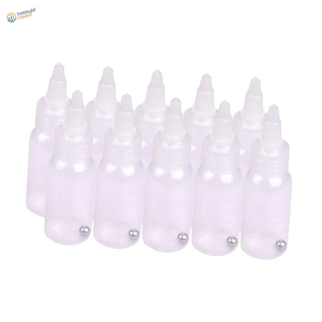 10pcs 30ml paint bottles with clear plastic white caps and steel balls