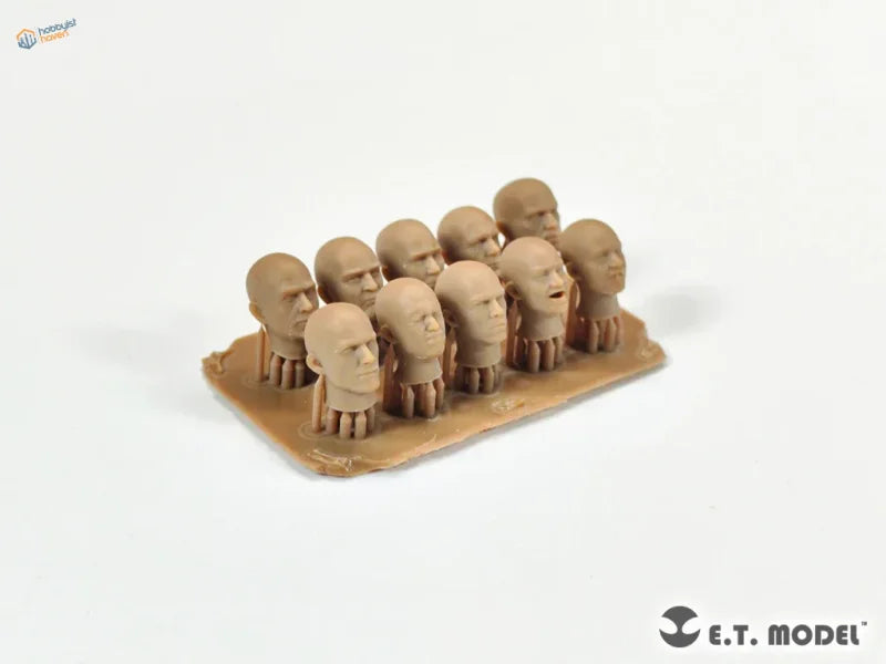 10pcs 3D-printed 1/35 assorted heads for scale modeling