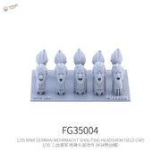 10pcs 1/35 3D-printed shouting Wehrmacht heads with M34 caps for scale modeling tools