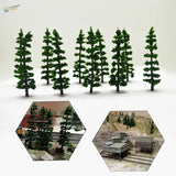 10pcs 85mm green plastic miniature pine trees for dioramas and train layouts
