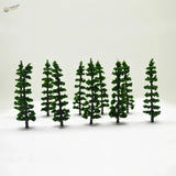 10pcs 85mm miniature pine trees with detailed green foliage for dioramas
