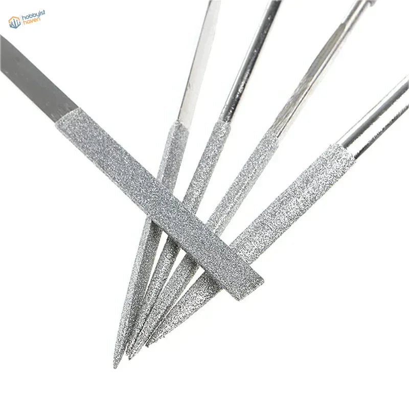 10pcs diamond files set with 5 silver metal tools and abrasive tips