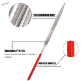 Red-handled 150 grit diamond file in 10pcs diamond files set