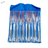 10pcs diamond files set in blue roll-up case with red handles