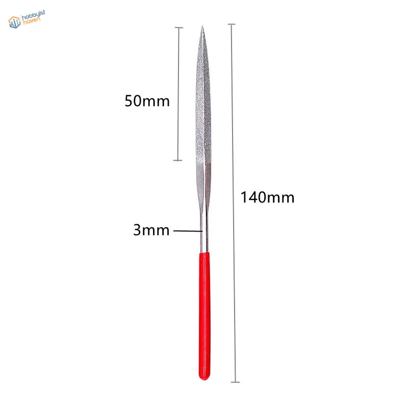 140mm diamond file with red handle in 10pcs diamond files set