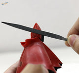 Red Gundam model filed with 10pcs precision metal files