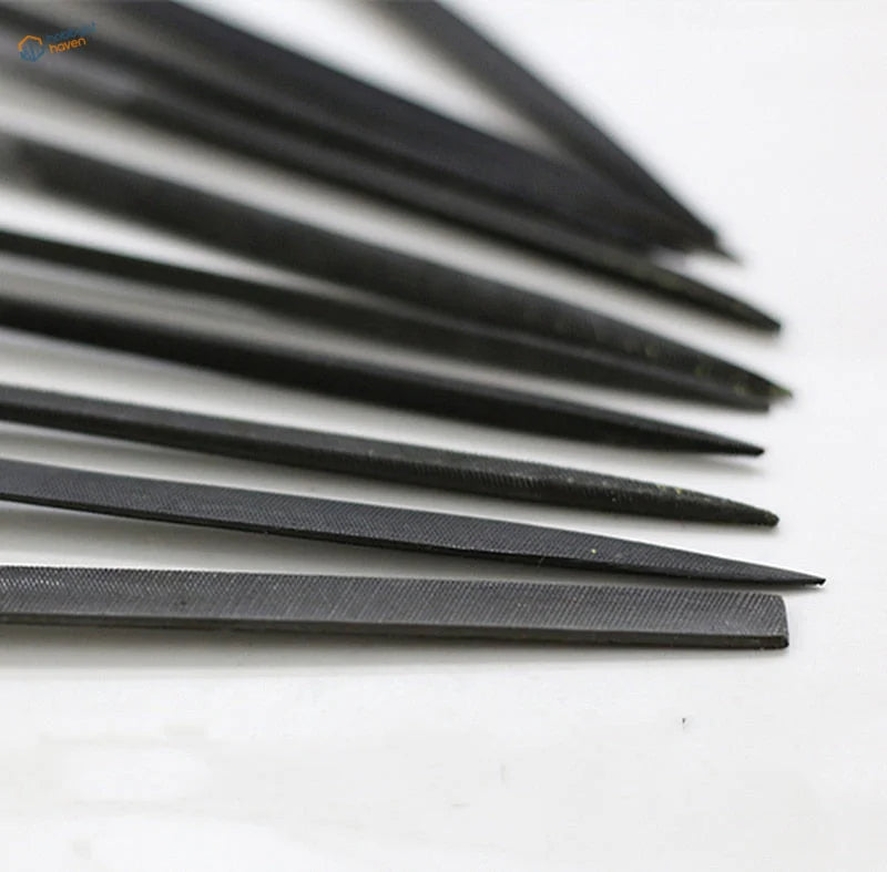 10pcs precision metal files set with black metal hand files of varying lengths