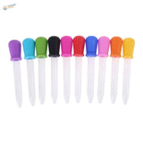 10pcs silicone droppers with colorful silicone tips in vibrant hues