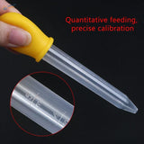 Yellow-handled transparent pipette in 10pcs silicone droppers with ml markings