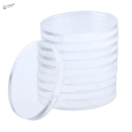 Stack of 10 transparent acrylic bases, 45mm round coasters for miniatures
