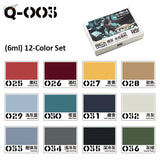 Q-003 12-color 6ml acrylic paints set for scale modeling Gundam models