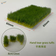 12mm static grass tufts: green hand-tear grass, 60mm x 85mm, 12mm height