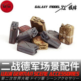 12pcs 1/35 WWII German Jerry Cans in weathered tan, olive drab, gray, red