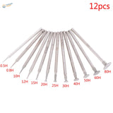 12pcs diamond burrs silver precision engraving rods for electric grinder
