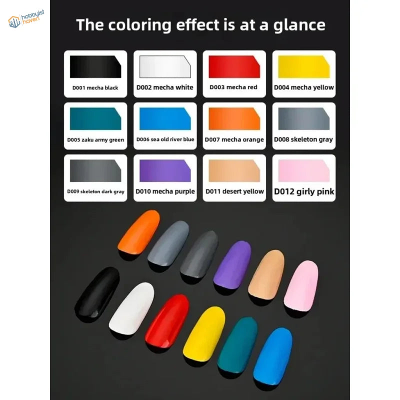 12pcs double-headed oil-based markers with vibrant nail polish colors on large surfaces