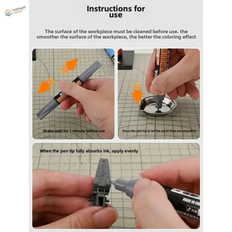 12pcs double-headed gray marker pen for precise small details on plastic models
