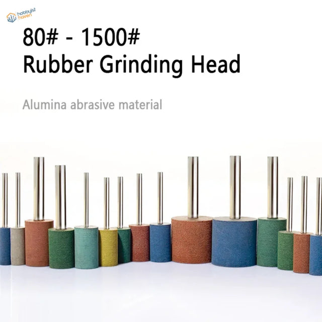 A set of 12pcs colorful elastic rubber abrasive bits with aluminum oxide for scale modeling and fine grinding