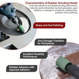 Green rubber abrasive bit with black handle for precision polishing in 12pcs elastic rubber abrasive scale modeling set