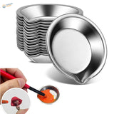 12pcs stainless steel paint mixing cups stack with wavy edges and spout