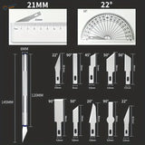 Silver 21mm precision craft knife in 13pcs hobby knives set
