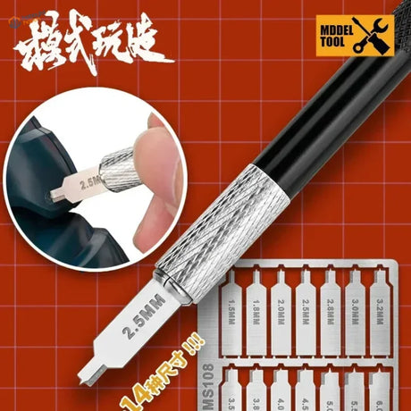 14-in-1 circles engraver with black silver 2.5mm precision hobby tool