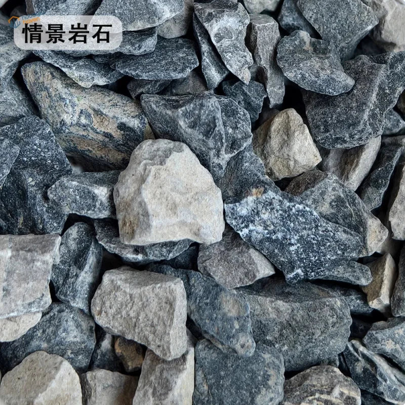 140ml ballast gravel: pile of rough gray black crushed stone