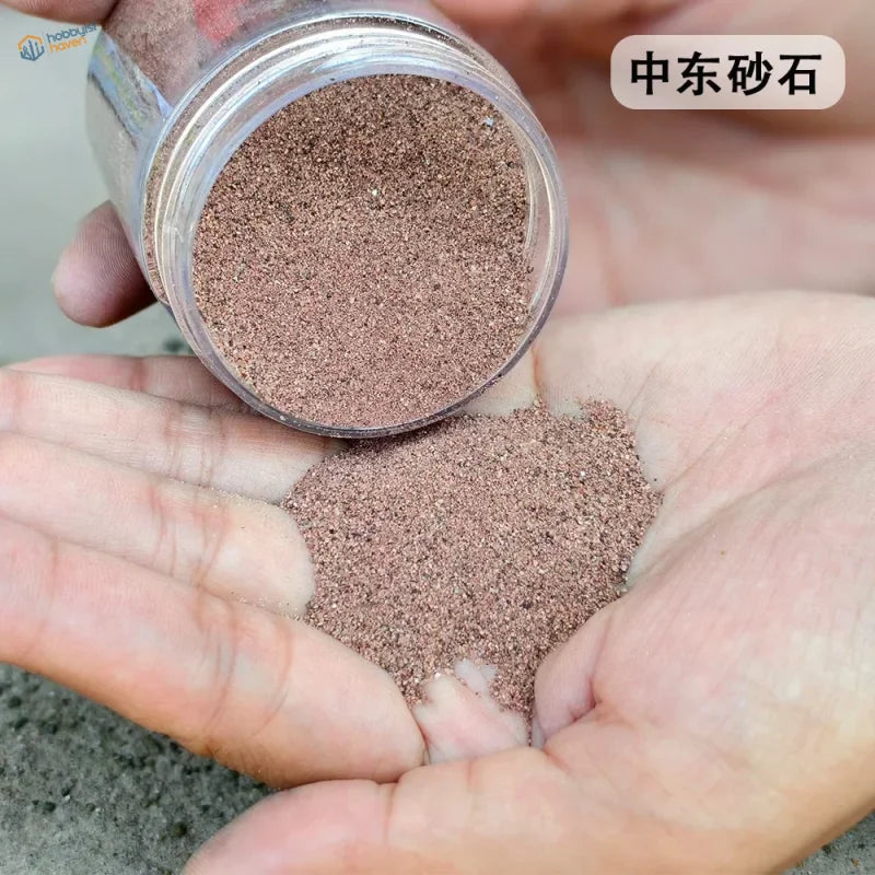 140ml HO/N railway ballast: reddish-brown sand poured into palm for scale modeling